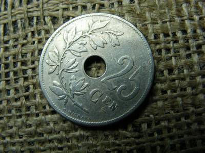Belgium 25 centimes, 1908, Léopold II holland szöveg