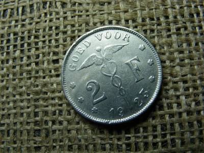 Belgium 2 frank 1923, holland szöveg