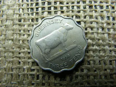 Guernsey 3 pence, 1956, Elizabeth II