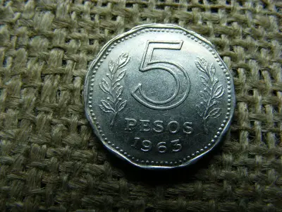 Argentína 5 pesos, 1963