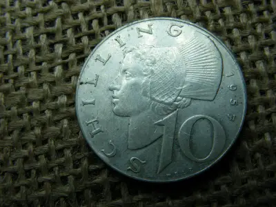 Ausztria, 10 Schilling, 1957, ezüst