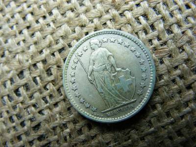 Svájc, 1/2 frank 1957, ezüst