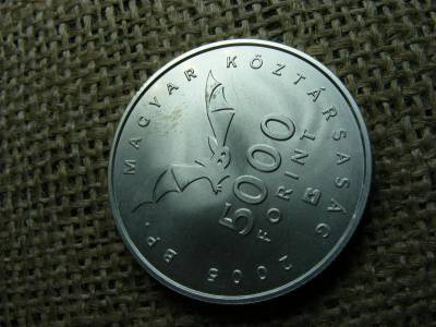 Ezüst 5000 forint, 2005 BU, Aggteleki