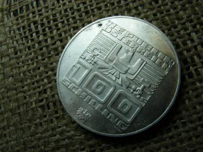 Ezüst 100 schilling érme, 1976