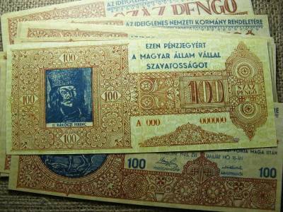 100 pengő, 1945, tervezet, másolat