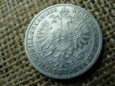 Ezüst 1 forint, 1858, Ferenc József