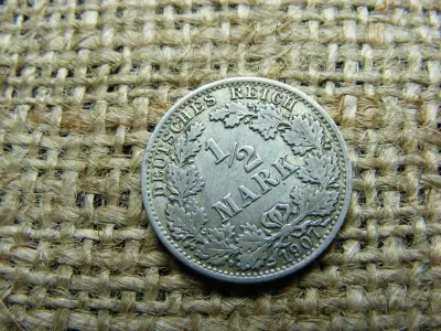 Birodalmi 1/2 márka, 1907, ezüst