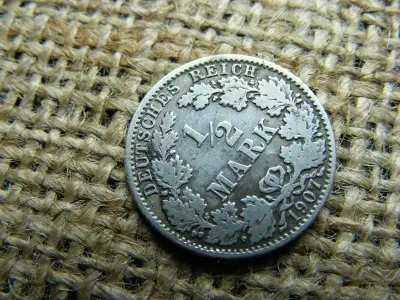 Birodalmi 1/2 márka, 1907, ezüst
