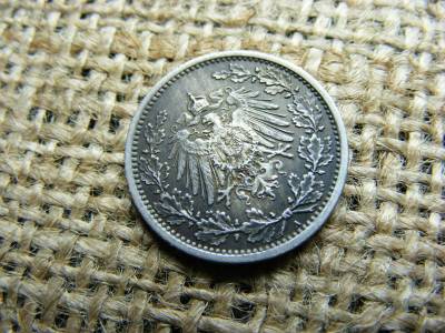 Birodalmi 1/2 márka, 1918, ezüst