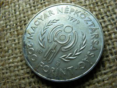 Ezüst 200 forint, 1979, Gyermekév, BU