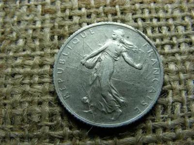 Francia 1 frank, 1917, ezüst