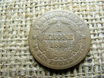 Vereinskrone, Ferenc József, 1893, 1 korona
