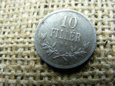10 Fillér, 1915, KB, ritka vas