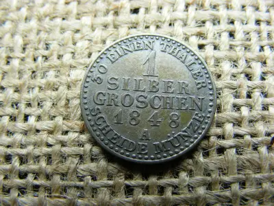 Porosz 1 Silbergroschen, 1848 A, Frigyes Vilmos IV