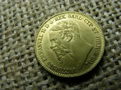 Olaszország 20 líra 1858, Vittorio Emanuele II, utánveret