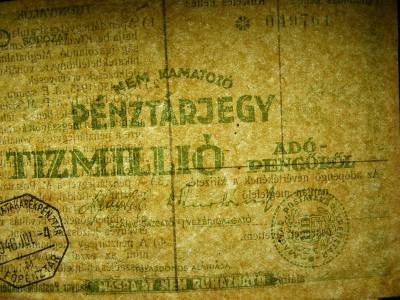 Nem kamatozó Pénztárjegy, 1946, Tízmillió Adópengő