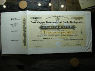 Pesti Magyar Kereskedelmi Bank 10000 pengő, 1926-1946