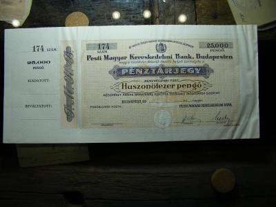 Pesti Magyar Kereskedelmi Bank 25000 pengő, 1945