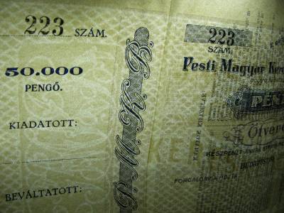 Pesti Magyar Kereskedelmi Bank 50000 Pengő, 1940-es évek
