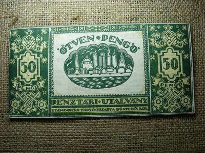 Mohács 50 Pengő Pénztári Utalvány, 1945, R