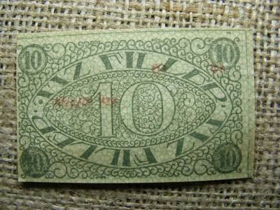 Pécs 10 fillér, 1919, szükségpénz