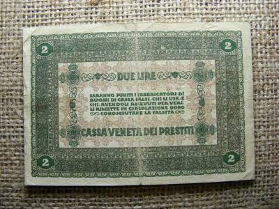Olaszország 2 lire bankjegy, 1918