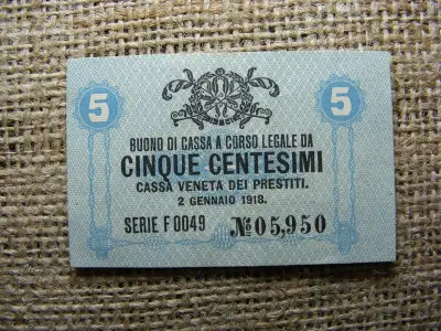 Olaszország 5 centesimi bankjegy, 1918
