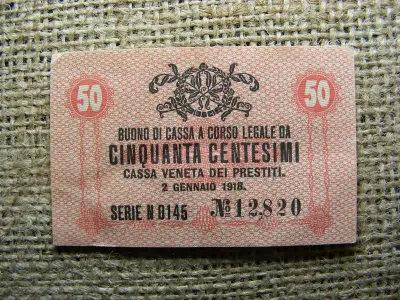 Olaszország 50 centesimi, 1918, papírpénz