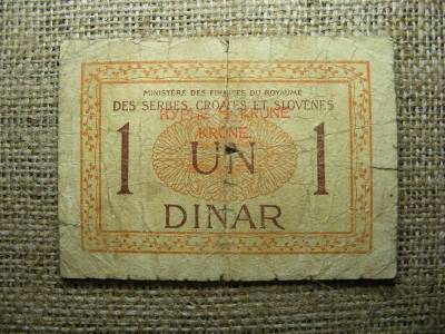 Jugoszlávia 1 dinara bankjegy, 1919