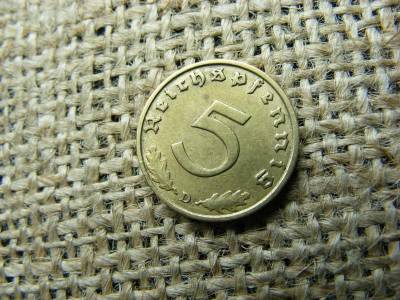 Birodalmi 5 pfennig, 1937, D jelzés