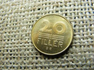 20 fillér, 1950, citrom, artex