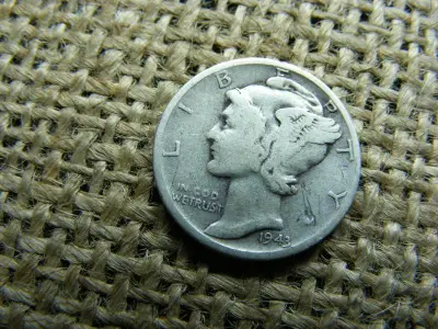 USA ezüst dime, 1943, S jelzés