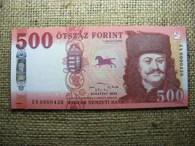 500 forintos bankjegy, 2022, alacsony sorszám