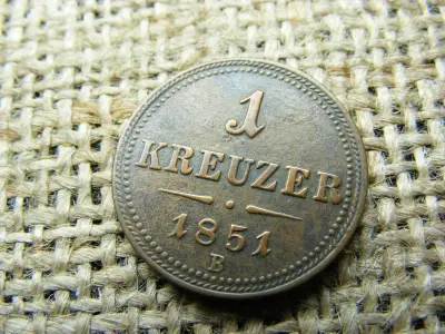 1 Krajcár 1851 B, Ferenc József-kori érme