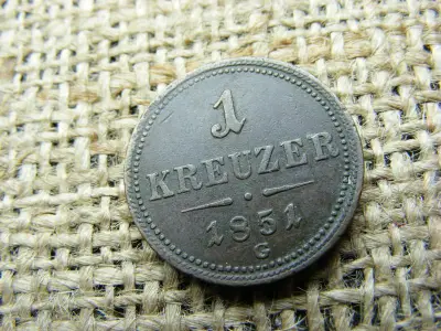 1 Krajcár 1851 G, Ferenc József kori érme