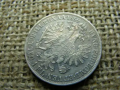 Ezüst 1 forintos érme, 1859, B bélyegző