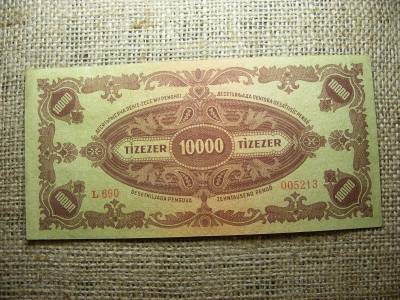 10000 pengő, 1945, hibás MNB bélyeggel
