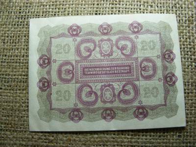 20 koronás bankjegy, 1922