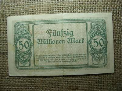 50 millió márka bankjegy, 1923, Wiesbaden