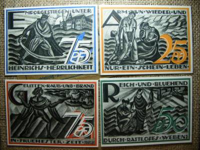 25, 50, 75 Pfennig 1921, eredeti zacskó, Gera