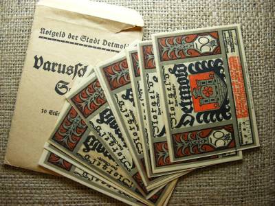 50 Pfennig 1920, eredeti tasak, Detmold, 10 db