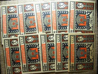 50 Pfennig 1920, eredeti tasak, Detmold, 10 db