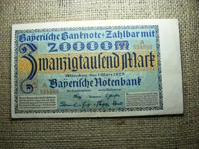 20000 márka, 1923, Weimari Köztársaság, Bajorország