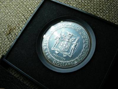 Jamaica 10 dollár, 1972, PP, eredeti tok