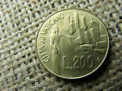 Vatikán 200 lira érme, 1991, lire