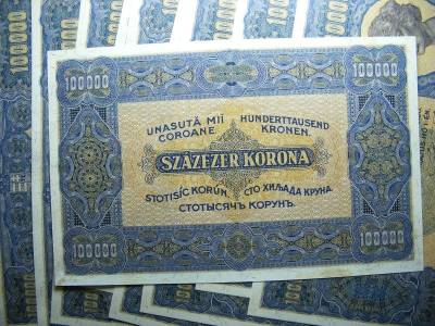 100000 korona bankjegy, 1923, nyomdai másolat