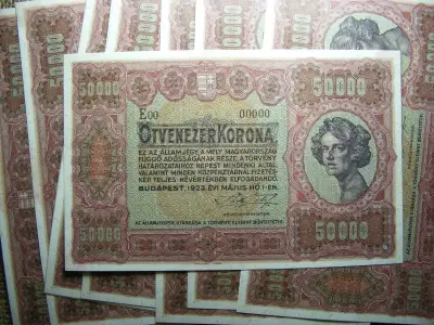 50000 korona bankjegy, 1923, nyomdai másolat