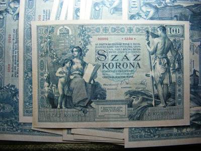 100 korona bankjegy, 1902, nyomdai másolat