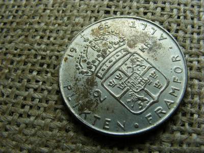 Svédország, 2 korona, 1965, ezüst