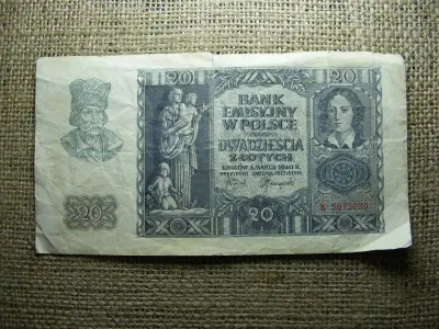 Lengyelország 20 zlotych, 1940, II. világháborús